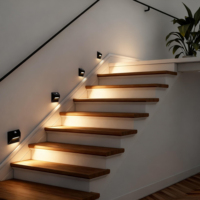 Lampe murale LED rechargeable Everstar de style nordique moderne avec capteur, en plastique, pour salon, couloir, escalier