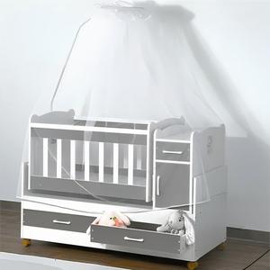 Lettino <span class=keywords><strong>per</strong></span> Bambini in Legno Massello Grigio dal Design Moderno, Portatile con Organizer <span class=keywords><strong>per</strong></span> Pannolini, <span class=keywords><strong>per</strong></span> <span class=keywords><strong>Neonati</strong></span>, Garanzia di 1 Anno, <span class=keywords><strong>per</strong></span> Camera da <span class=keywords><strong>Letto</strong></span> e Soggiorno - Product Image 3