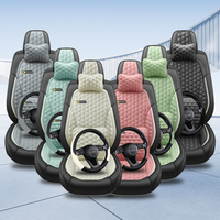 Housse de siège de voiture en cuir NAPPA PVC de luxe, confortable, universelle, 5 places, style professionnel, avec coussinets intérieurs intégrés