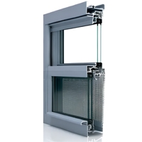 Profilé en aluminium 6063 pour cadre de porte et fenêtre à rupture de pont thermique, extrusion d'aluminium pour cadre de porte battante en verre