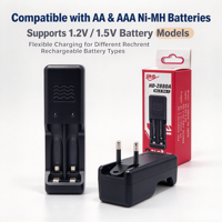 Chargeur de batteries AA AAA Ni-MH à double fente 1,2 V 1,5 V, station de charge pour batteries rechargeables pour la maison, le bureau et les voyages