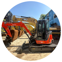 Excavadora Mini Hitachi Zx50U de 5 Toneladas de Segunda Mano, Ultra Corta Giro, Bajas Horas de Trabajo, Diésel Hidráulica sobre Orugas, a la Venta