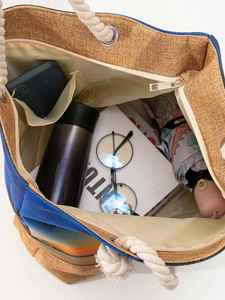 Bolsa de Compras de Lona de Moda de Verano, Bolsa de Playa de Algodón con Estampado de Palmeras de Coco, Gran Capacidad, para Mujer - Product Image 5