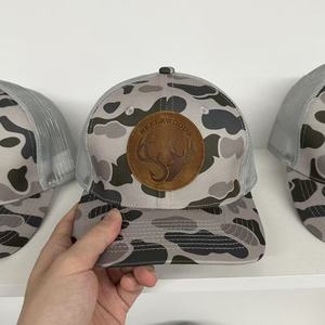 Casquette Trucker Personnalisée à 6 Panneaux avec Patch en Cuir, Emblème Logo, Snapback, Maille Respirante, Ajustement Confortable, Chapeaux Décontractés pour Hommes et Femmes, Usage Quotidien - Product Image 3