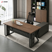 Escritorio Ejecutivo de Lujo JIUSHUN, Muebles de Oficina Modernos, Escritorio de Computadora en Forma de L, de Madera, para Jefes y Gerentes