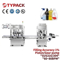 Machine de remplissage automatique TYPACK 80BPM mobile à 2 buses pour liquides visqueux et crèmes, avec machine de capsulage intégrée