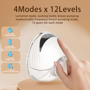 Set di Due Tiralatte Elettrici Indossabili Senza Mani con Borsa Portaoggetti, Tiralatte Wireless Intelligente Rosa <span class=keywords><strong>in</strong></span> Silicone - Product Image 5