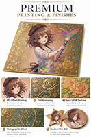 Planche Shikishi Anime Personnalisée – Cadeau d'Anniversaire, Planche Artistique, Feuille d'Or Holographique, Article de Collection, Cadeau pour Fans, Merchandise