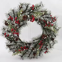 Zhengtian Nouveau Style Promotionnel Artificielle En Plastique Guirlande De Noël/Guirlande Porte Suspendue En Plein Air Décor À La Maison Pour Les Fêtes