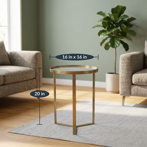 Hot Seller Modern Round Metal Side <b>Table</b> 16x16 In 20 In Height Contemporary Living Room Furniture Durable Home Decor - Product Image 6