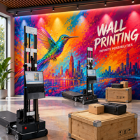 Imprimante murale 3D à jet d'encre UV avec tête DX7, design pliable, portable et réservoir d'encre rechargeable, en vente