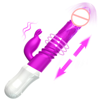 Vibromasseur TMM 3-en-1 télescopique en silicone pour stimulation double du point G et du clitoris, jouet sexuel pour femmes