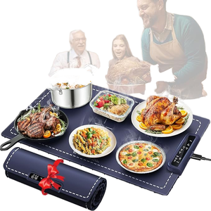 Fast Heating Electric <b>Silicone</b> Rectangle 10mm Thick Eco-Friendly Portable Food Warming <b>Mat</b> for Home Office Dining - Product Image 1