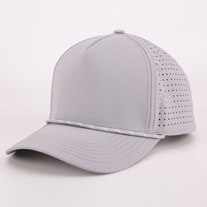 Casquette de golf sportive personnalisée à 5 panneaux avec perforations découpées au laser, imperméable, casquette de baseball perforée découpée au laser, vente en gros - Product Image 3