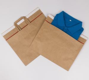 Enveloppes en papier kraft biodégradables personnalisées pour envoi postal express avec poignée - Product Image 1