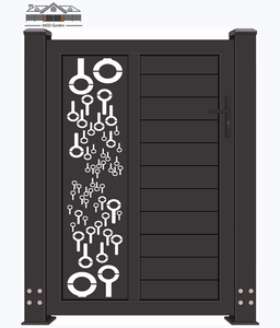 Puerta de entrada <span class=keywords><strong>Bania</strong></span> Ogrodowa y puerta lateral de jardín de aluminio, Puerta peatonal de corte por láser - Product Image 1