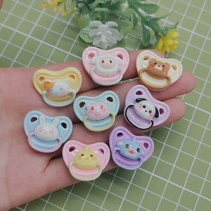 Cartoon Animal Pacifier Resin Flatback Cabochon Scrapbook DIY Embellishment Headdress Accessories Slime Charms