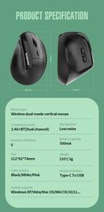 OEM không dây chế độ kép dọc chuột có thể sạc lại kinh doanh im lặng văn phòng máy tính Chuột - Product Image 5