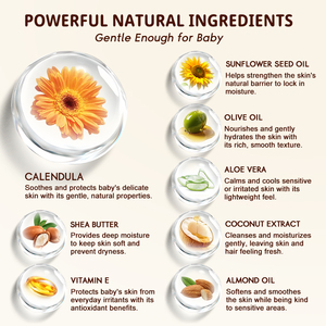 Produk Bayi Sabun Mandi & Sampo 2-in-1 Formula Organik Pelembap dengan Calendula, Kelapa, Vitamin E, dan Shea Butter - Product Image 2