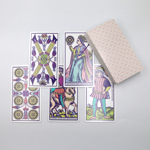 Cartas de Oráculo Impresas Personalizadas, Baraja de Cartas de Adivinación con Bordes Dorados y Libro de Instrucciones en Francés para Practicantes de Tarot - Product Image 5
