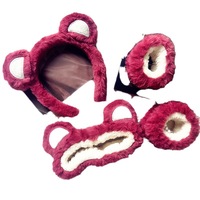 Nouveaux Bandeaux en Peluche Mignons Style Japonais et Coréen avec Nœud Papillon et Pompon, Accessoires Cheveux Automne Hiver pour Enfants, Lot de Chouchous Antidérapants
