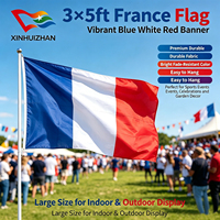 Vente en gros prix direct usine Produits au comptant Drapeau français bannière 3x5ft 100% polyester double face Couleur vive Drapeau de la France