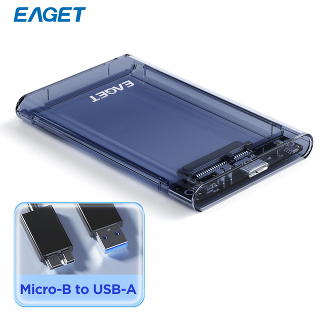 EAGET Wholesale 2.5-inch SATA CASE Enclosure External 6Gbps USB Interface Support 6TB SSD Custom Hard Drive HDD Enclosure Case
