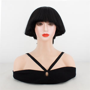 Perruque Bobble Head Lady <span class=keywords><strong>Gaga</strong></span>, coupe de cheveux en bol, perruque en soie haute température, exportation, commerce extérieur - Product Image 3