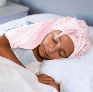 Gorro de Dormir de Seda Satinada para Niñas, Ajustable, para Cabello Rizado y Texturizado, Previene la Rotura y los Enredos - Product Image 3