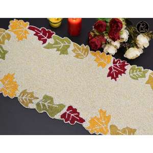 Camino de mesa decorativo con cuentas para mesa de comedor, hecho a mano, elegante decoración de mesa para festivales, fiestas, bodas y decoración del hogar - Product Image 1