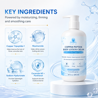 Crème Corporelle Raffermissante au Cuivre et Peptides, Squalane, Extrait de Son d'Avoine, Lissante et Adoucissante pour la Peau, Vente en Gros, Développement de Logo Personnalisé
