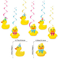 Fournitures pour fête d'anniversaire sur le thème du canard, bannières, guirlandes, ballons, spirales, tourbillons, décorations de gâteaux, décorations de fête d'anniversaire