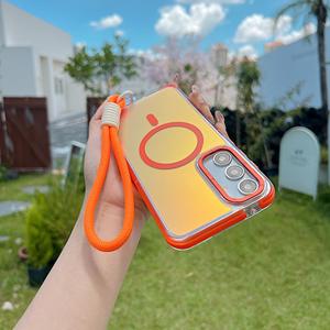 Funda Magnética con Correa para Muñeca para <span class=keywords><strong>Samsung</strong></span> <span class=keywords><strong>Galaxy</strong></span> A05S A15 A25 A35 A55 A14 A24 A34 A54 <span class=keywords><strong>A13</strong></span> A53, Carga Inalámbrica, Cambio de Color - Product Image 5