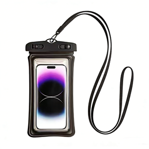 Pochette étanche IPX8 pour téléphone avec cadre airbag, sac transparent en PVC, cordon amovible, compatible avec les téléphones jusqu'à 7 pouces, idéale pour le sport, la natation et la plongée - Product Image 1