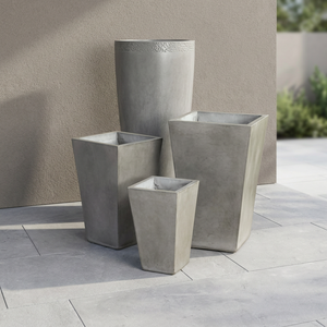 <b>Square</b> Concrete Planters Set of 3 Minimalist Outdoor Garden <b>Pots</b> for Flower Green Plants - Product Image 2