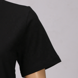 Camiseta Negra de Algodón para Hombre, Cuello Redondo, Manga Corta, Estilo Urbano, Diseño Minimalista, Uso Diario Informal - Product Image 4