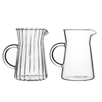 Ligne à rayures verticales à haute teneur en borosilicate verre café crème pichet tasse petite tasse en verre