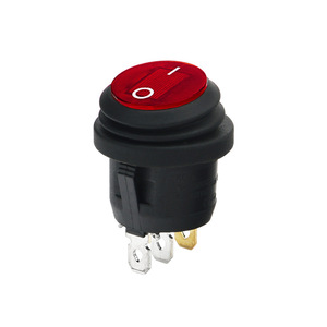 KCD1 Rocker Switch 6A Red Illuminated 3-Prong 20mm Hole SPST Two Position - Product Image 1