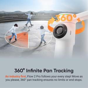 Stabilisateur de téléphone pliable Insta360 Flow 2 Pro en alliage d'aluminium gris pierre avec suivi IA pour iPhone 12-16 - Product Image 4