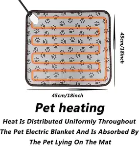 2024 baru tahan air tahan gigit bantalan tikar panas listrik tempat tidur hangat untuk anjing kucing hewan peliharaan tikar pemanas