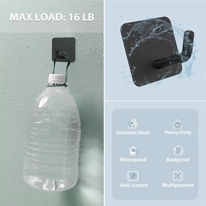304 Stainless Steel Heavy-Duty Waterproof Adhesive <b>Hook</b> Self-Hanging Wall <b>Hooks</b> Storage Holder Stick Foldable Detachable <b>Towel</b> - Product Image 2