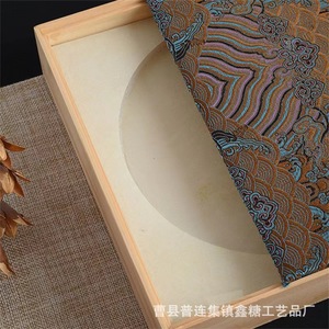 Wooden Tea Packaging <b>Box</b> Rectangle Brocade Lid Customizable <b>For</b> Pu'er White Tea <b>Gift</b> Storage Cao County Craft Factory - Product Image 1