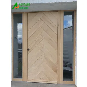 Sistem pintu baja keamanan pivot Tunggal Australia pintu masuk pivot kayu kaca untuk rumah