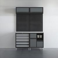Armoire à outils roulante réglable OEM personnalisable, grande, en acier noir, écologique, pour usage en salle de sport, boîte à outils métallique robuste