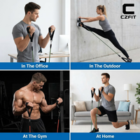 Corde de Tension Multifonctionnelle 4 Tubes Élastique Yoga Pédale Traction Bande de Résistance Latex Naturel Corde de Tension Équipement de Fitness
