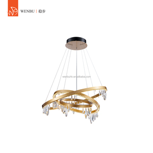 Lustre contemporain en cristal K9 de luxe pour salon de villa et hall d'hôtel - Product Image 1