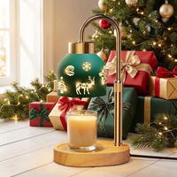 Lampe chauffe-bougie en métal ajouré réglable en hauteur pour Noël, décoration intérieure et cadeau de fêtes