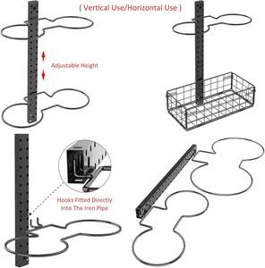 Estante de Metal <span class=keywords><strong>desmontable</strong></span> de 8 niveles montado en la pared para baloncesto, soporte de fútbol <span class=keywords><strong>Vertical</strong></span>/Horizontal DIY 1/2/3/4, soporte de fútbol de 14 bolas - Product Image 6
