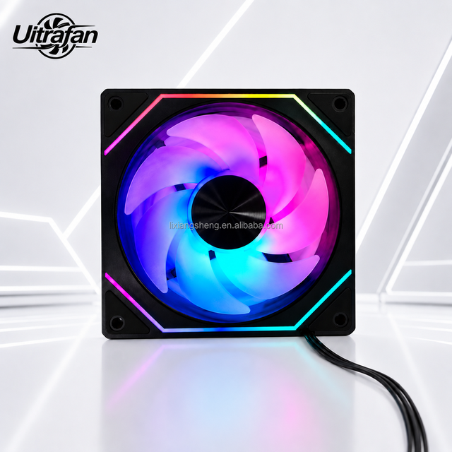 RGB LED Computer Cooling Fan High Airflow Brushless DC Fan for Desktop Gaming PC Case