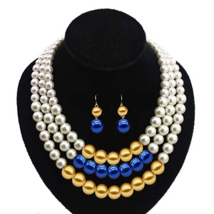 Set <span class=keywords><strong>di</strong></span> Gioielli Personalizzabile in Qualsiasi Colore, Collana <span class=keywords><strong>di</strong></span> Perle a 3 Strati e Orecchini, Disponibile in Diversi Colori, Accessorio <span class=keywords><strong>di</strong></span> Gioielleria con Perle per Donna - Product Image 6